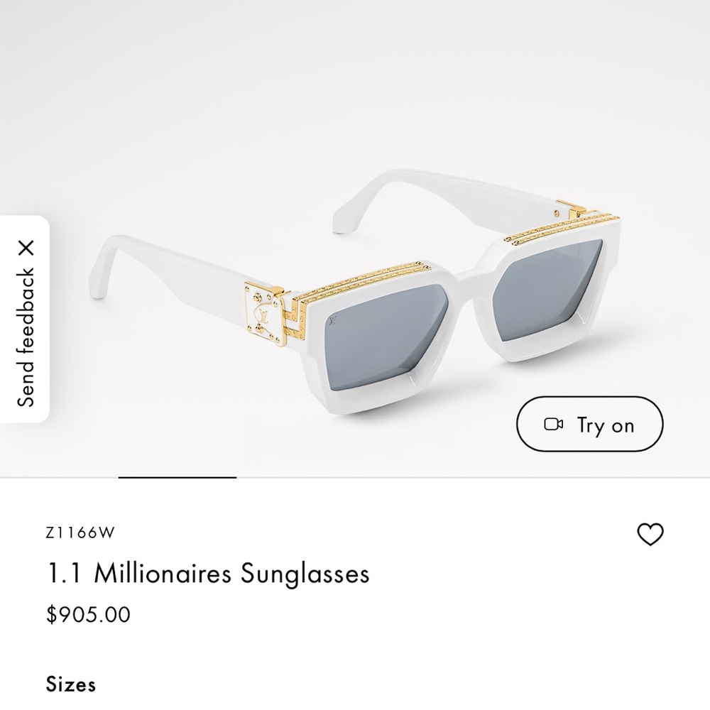 Louis Vuitton White 1.1 Millionaires Sunglasses - Picture 8 of 12